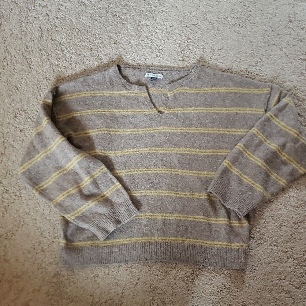 Cozy Striped Sweater - Brown and Yellow